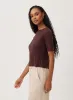 Textured Ribbed Short Sleeve Top - Casablanca Brown sold by Bella Dahl