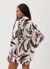 Contrast Oversize Button Down - Moroccan Palm Print sold by Bella Dahl