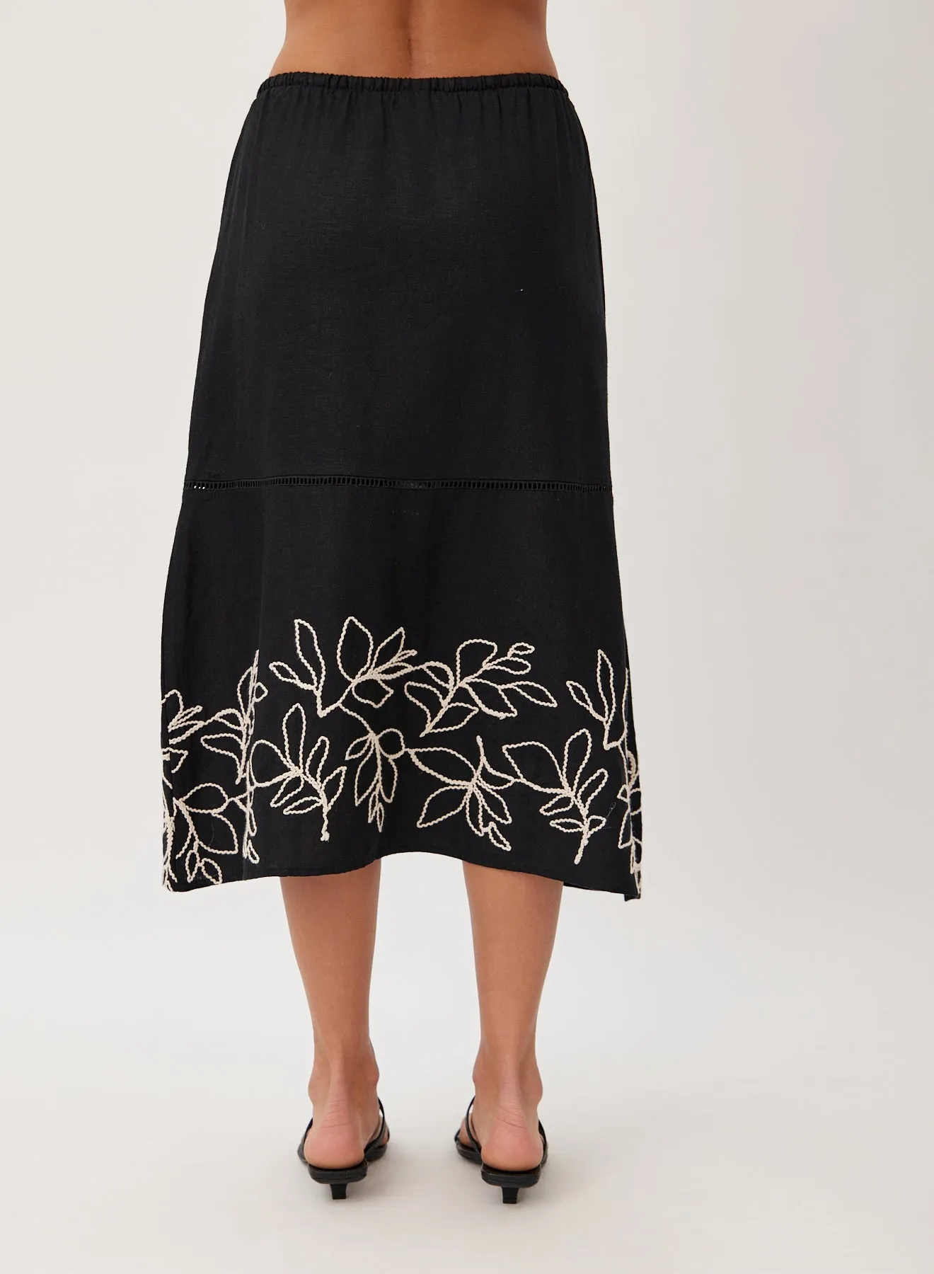 Ladder Trim Midi Skirt - Black sold by Bella Dahl product image thumbnail 5