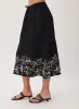 Ladder Trim Midi Skirt - Black sold by Bella Dahl