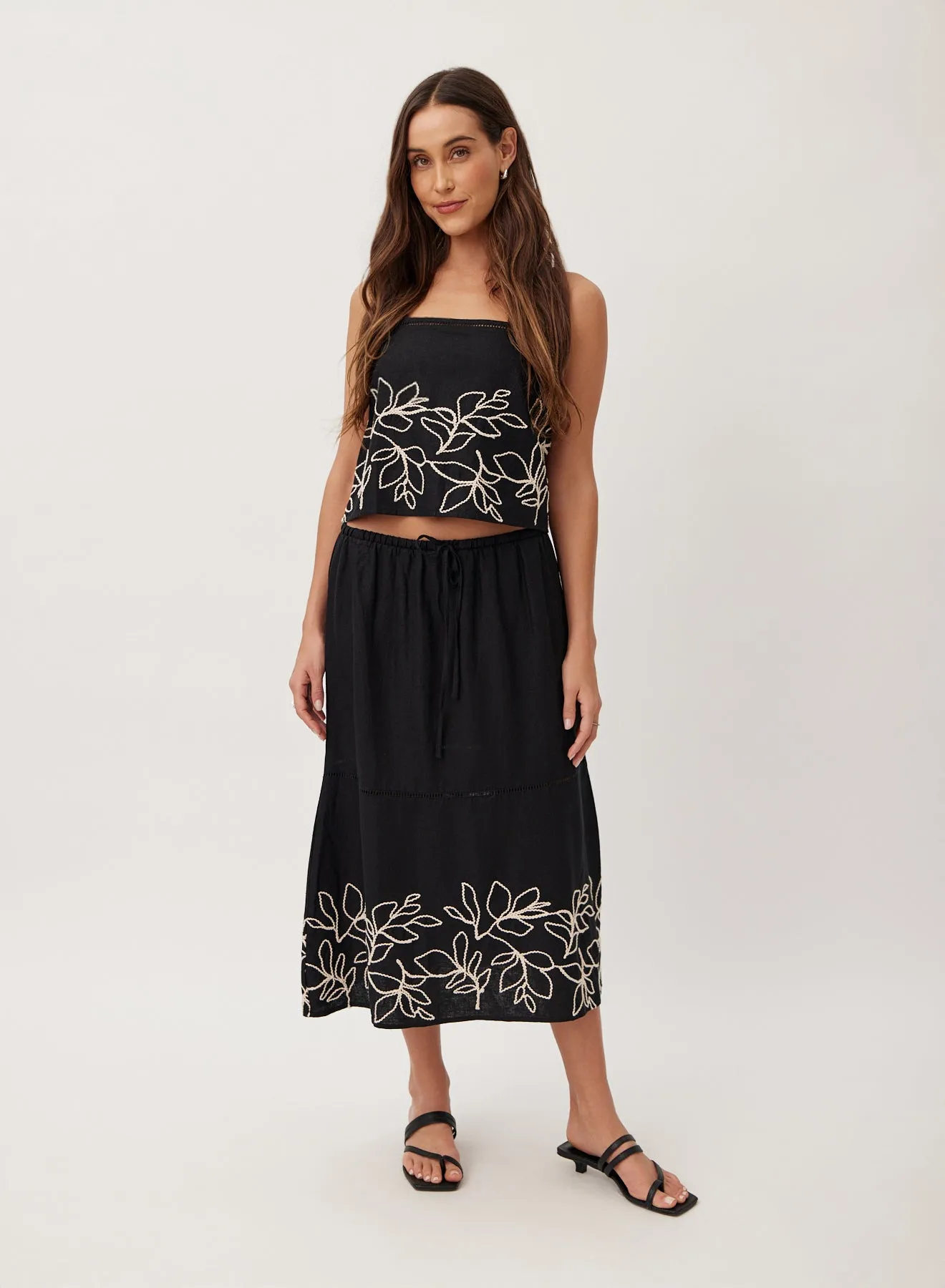 Ladder Trim Midi Skirt - Black sold by Bella Dahl product image thumbnail 3