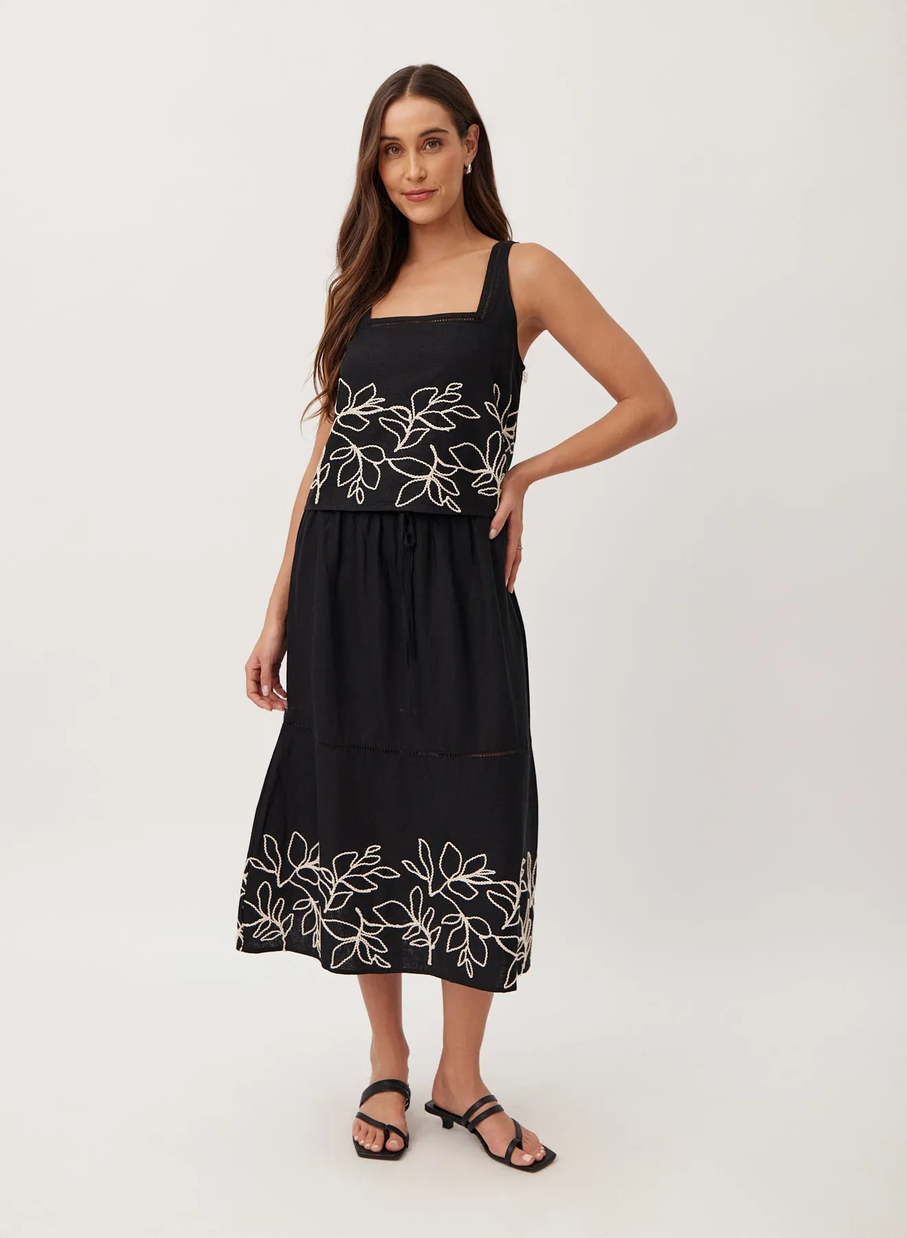 Square Neck Ladder Trim Top - Black sold by Bella Dahl product image thumbnail 2