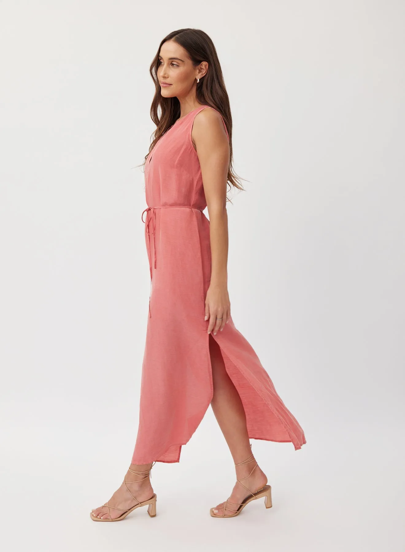 Sleeveless Belted Maxi Dress - Safi Coral sold by Bella Dahl product image thumbnail 2