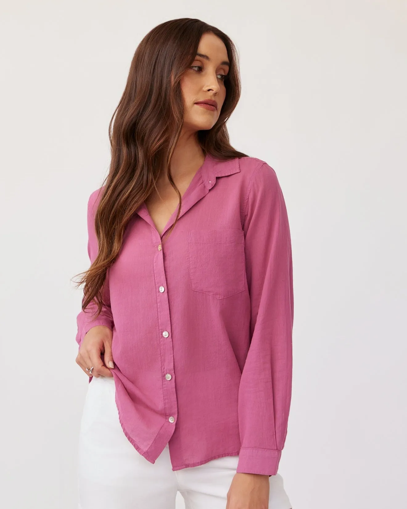 Pocket Button Down - Amethyst Rose sold by Bella Dahl