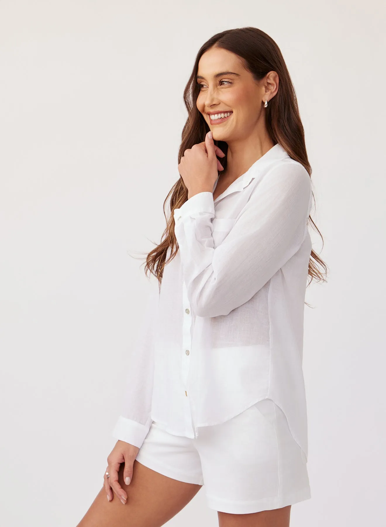 Pocket Button Down - White sold by Bella Dahl product image thumbnail 2