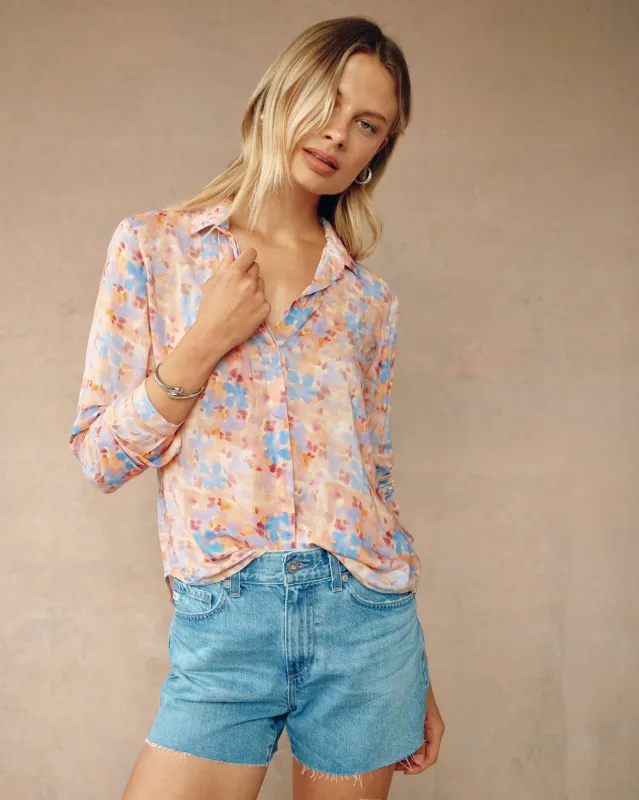 Clean Front Hipster Shirt - Solstace Bloom Print made by Bella Dahl
