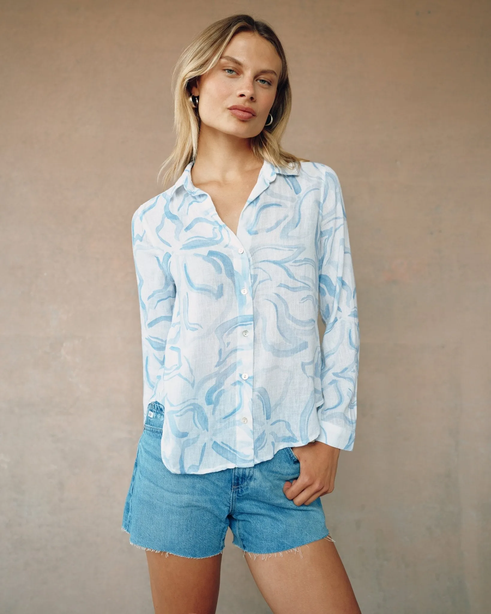 Classic Button Down - Waves Floral Print sold by Bella Dahl product image thumbnail 3