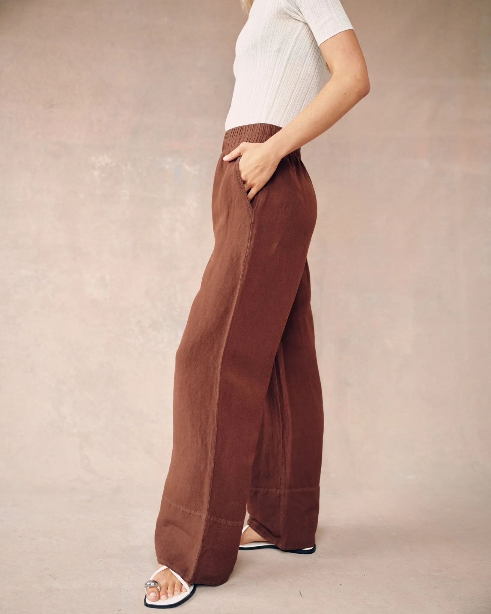 Wide Leg Pant - Henna Brown sold by Bella Dahl product image thumbnail 3