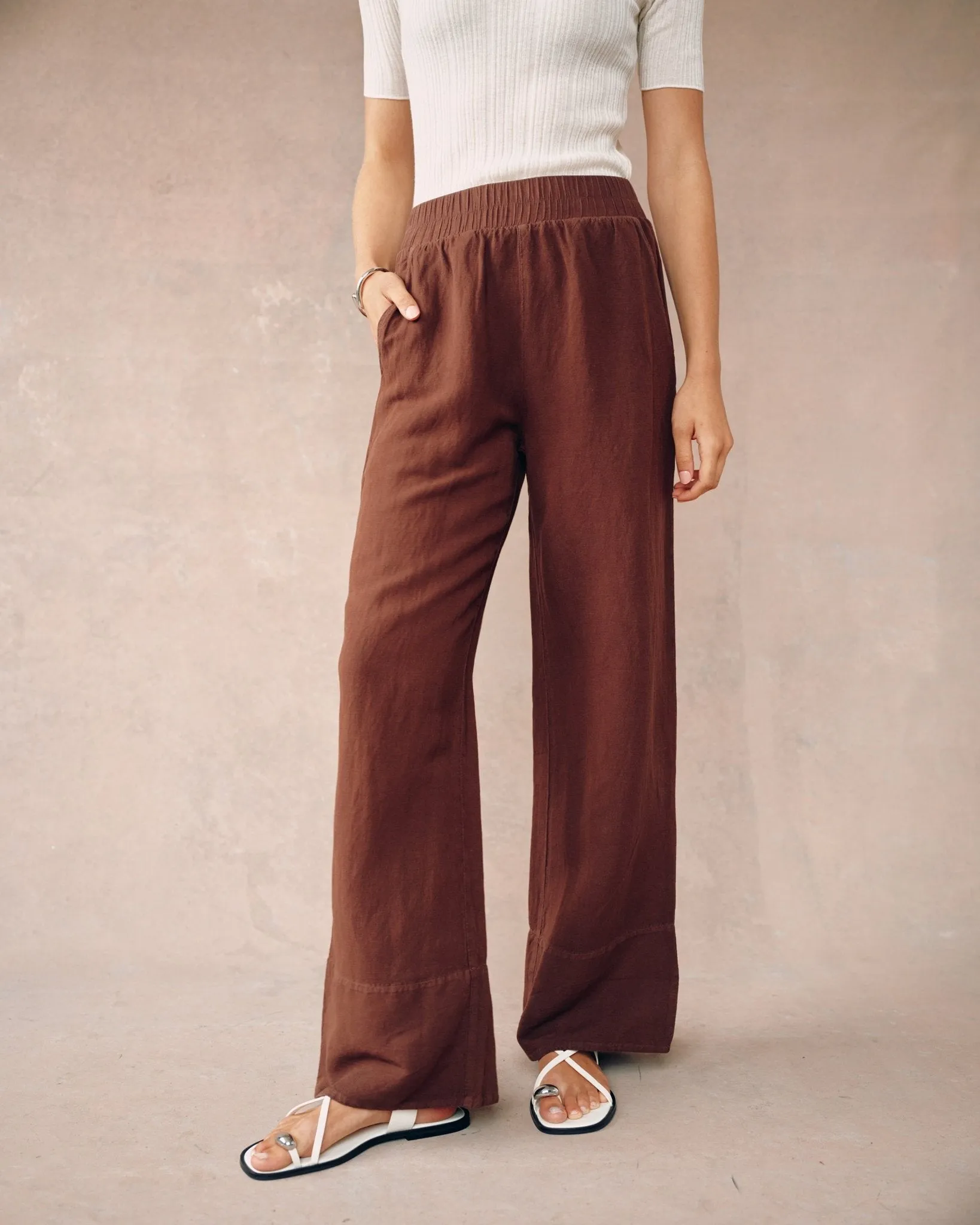 Wide Leg Pant - Henna Brown sold by Bella Dahl