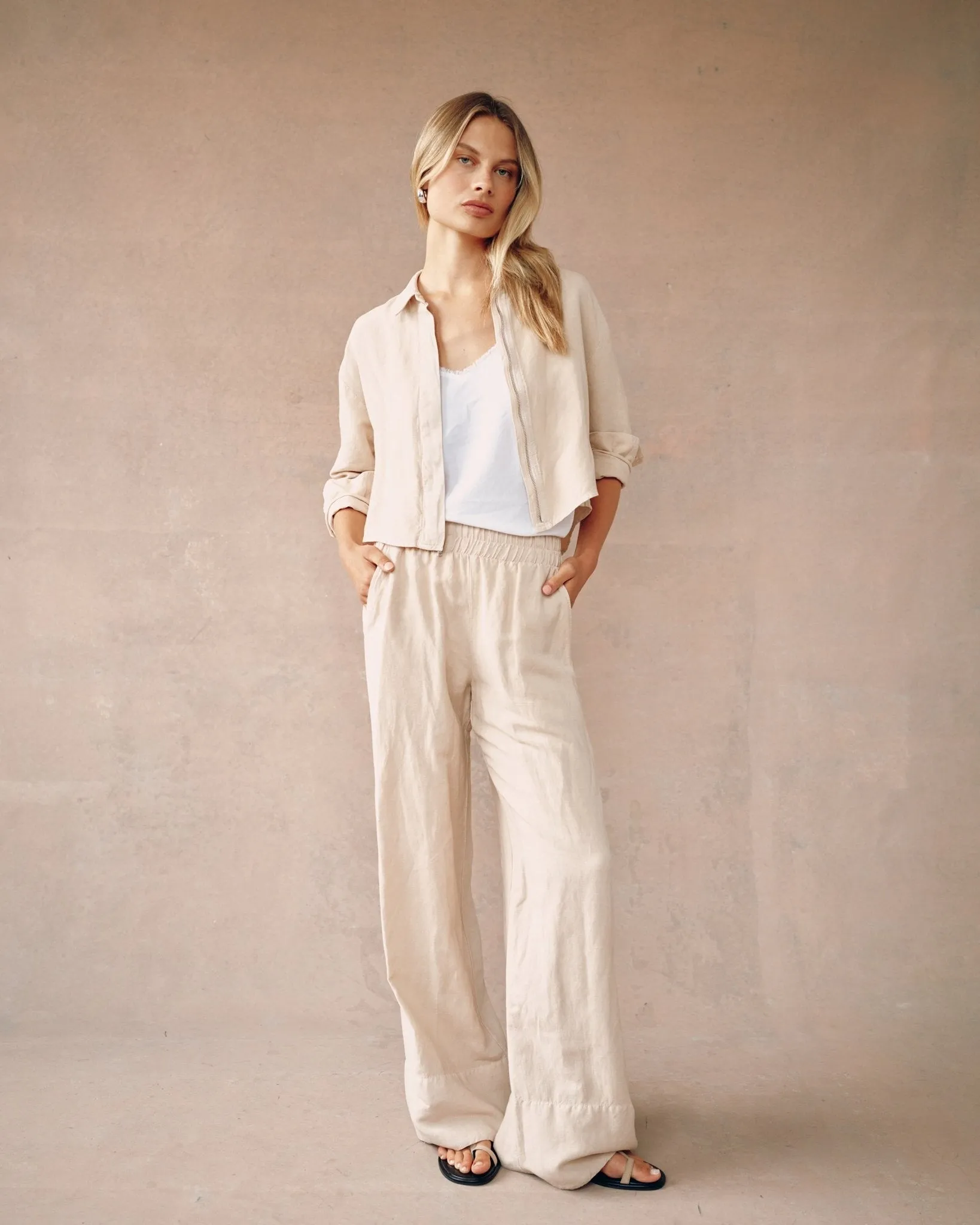 Wide Leg Pant- Moroccan Sand sold by Bella Dahl