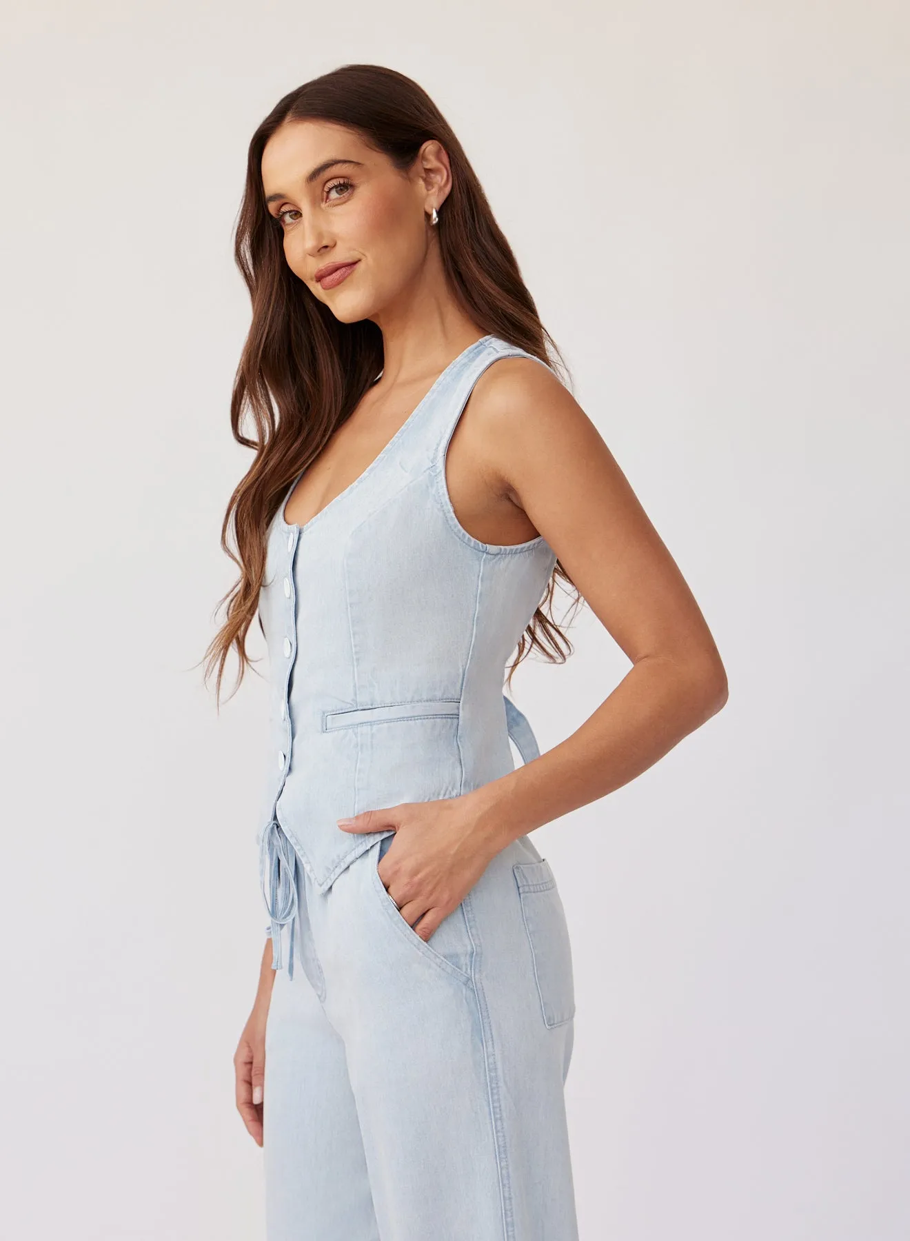 Scoop Neck Vest - Oasis Spray Wash sold by Bella Dahl product image thumbnail 2