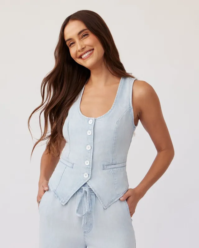 Scoop Neck Vest - Oasis Spray Wash sold by Bella Dahl