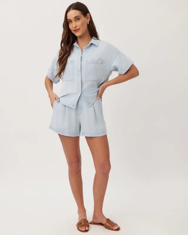 Pleated Short - Oasis Spray Wash sold by Bella Dahl
