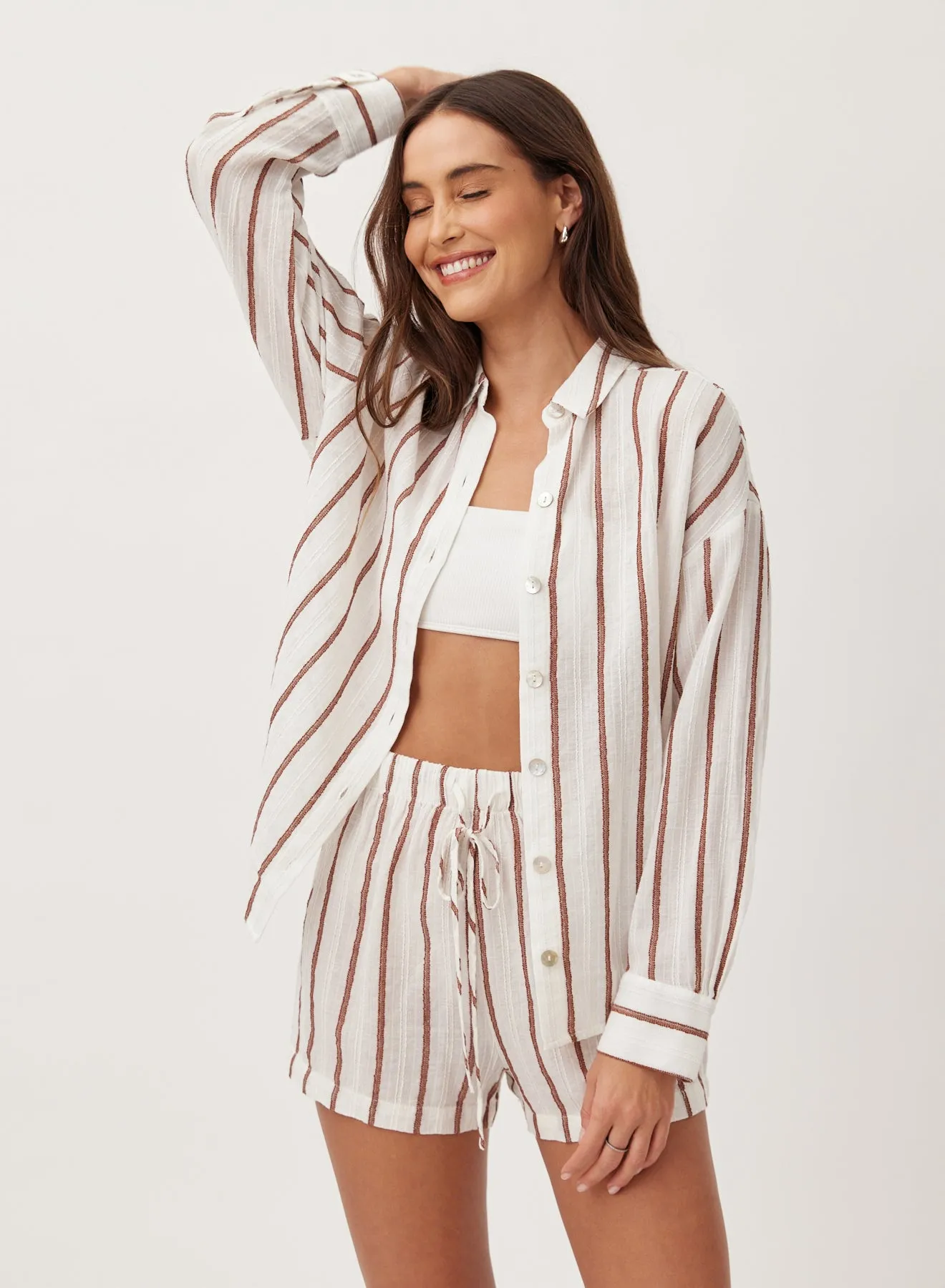 Oversize Clean Shirt - Sienna Stripe sold by Bella Dahl product image thumbnail 4