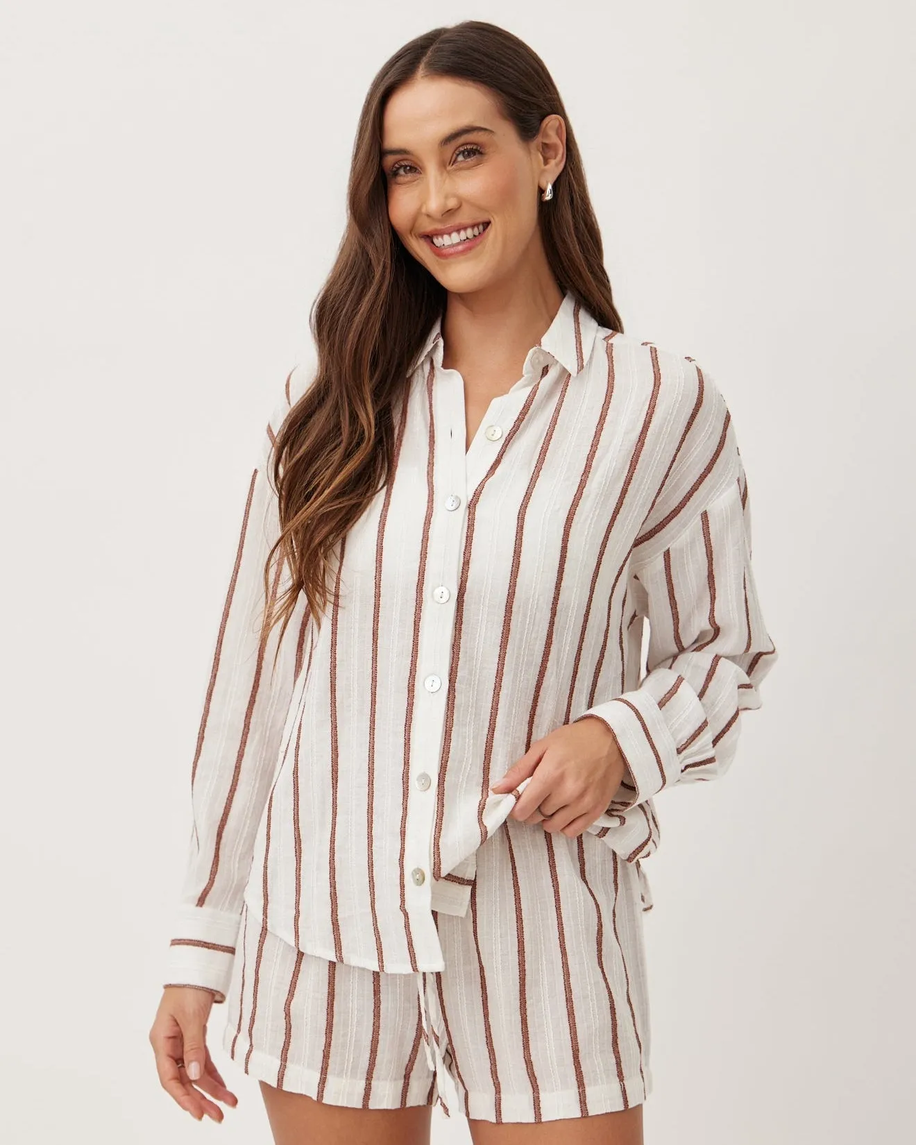 Oversize Clean Shirt - Sienna Stripe sold by Bella Dahl
