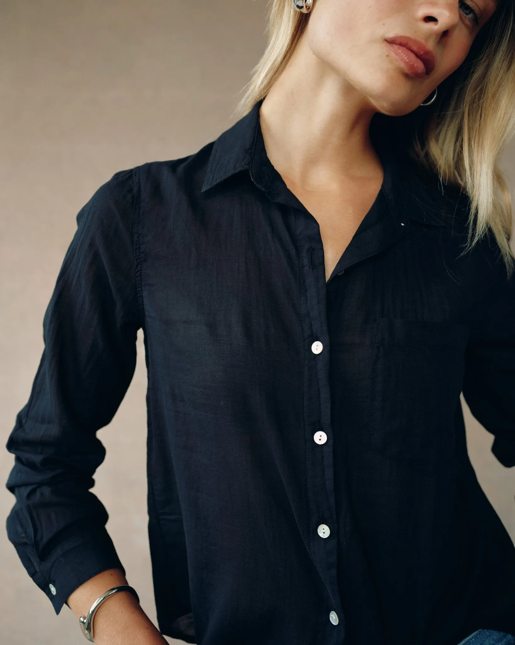 Pocket Button Down - Black sold by Bella Dahl product image thumbnail 2