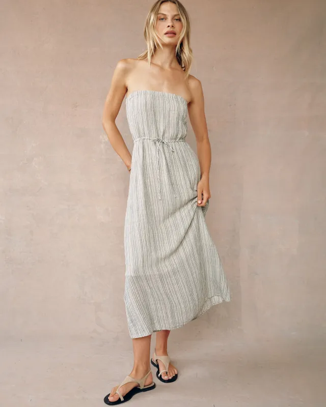 Strapless Maxi Dress - Eze Slub Stripe sold by Bella Dahl