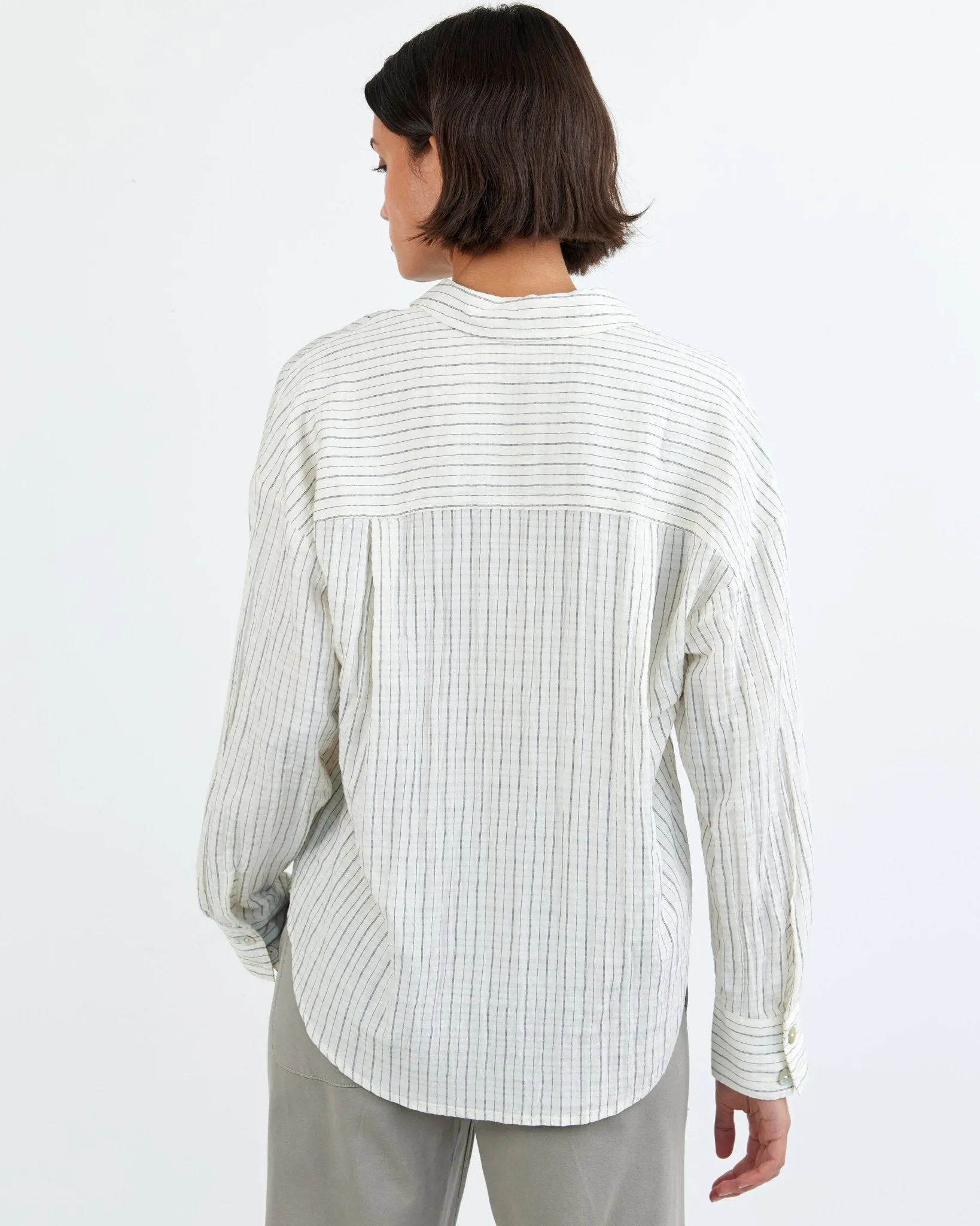 Boyfriend Button Down - Ecru/Black Pinstripe sold by Bella Dahl product image thumbnail 4
