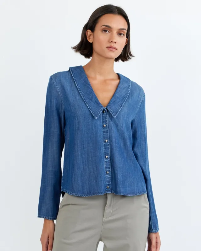 Oversized Collar Shirt - Moonlit Wash sold by Bella Dahl