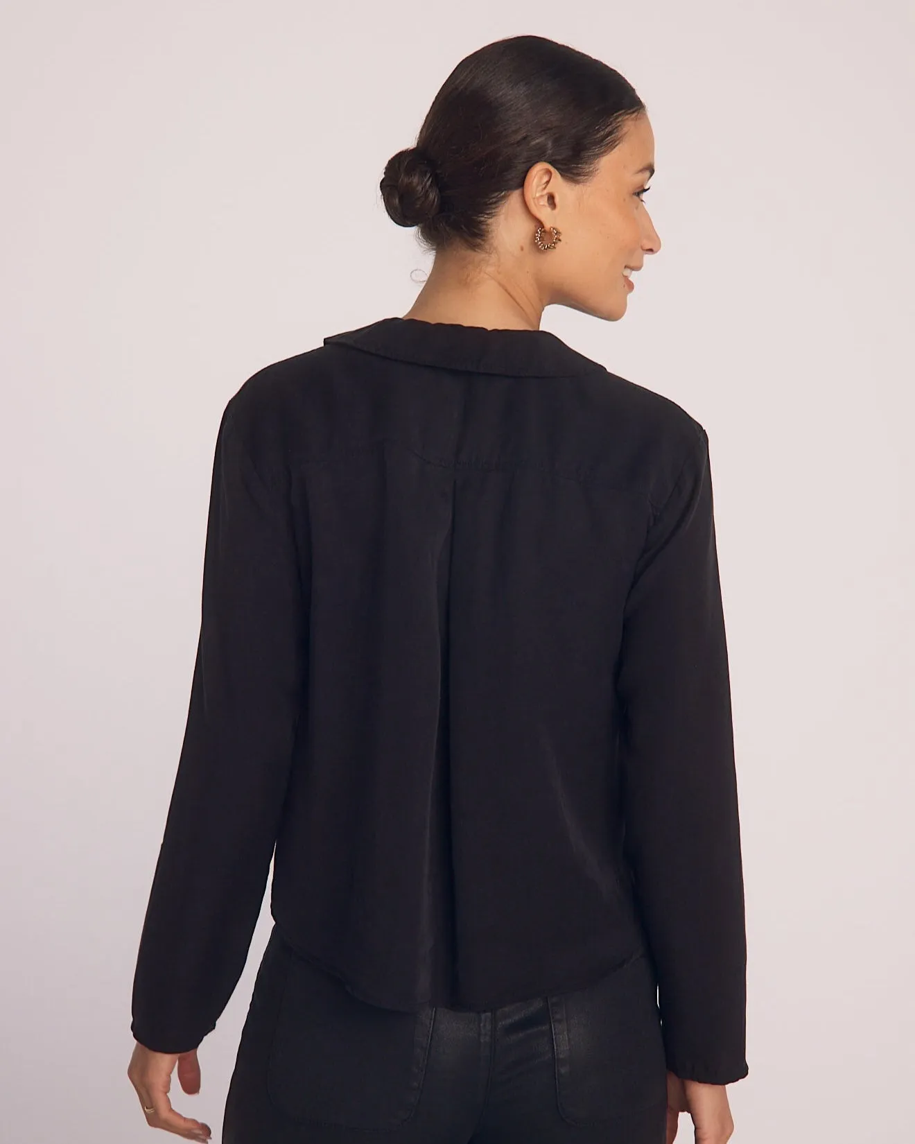 Oversized Collar Shirt - Black sold by Bella Dahl product image thumbnail 3