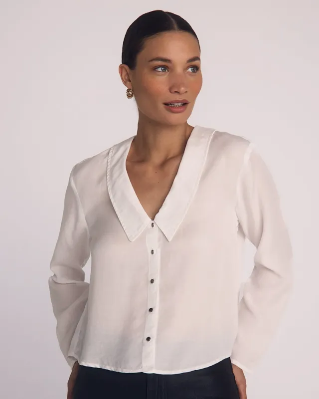Oversized Collar Shirt - White sold by Bella Dahl