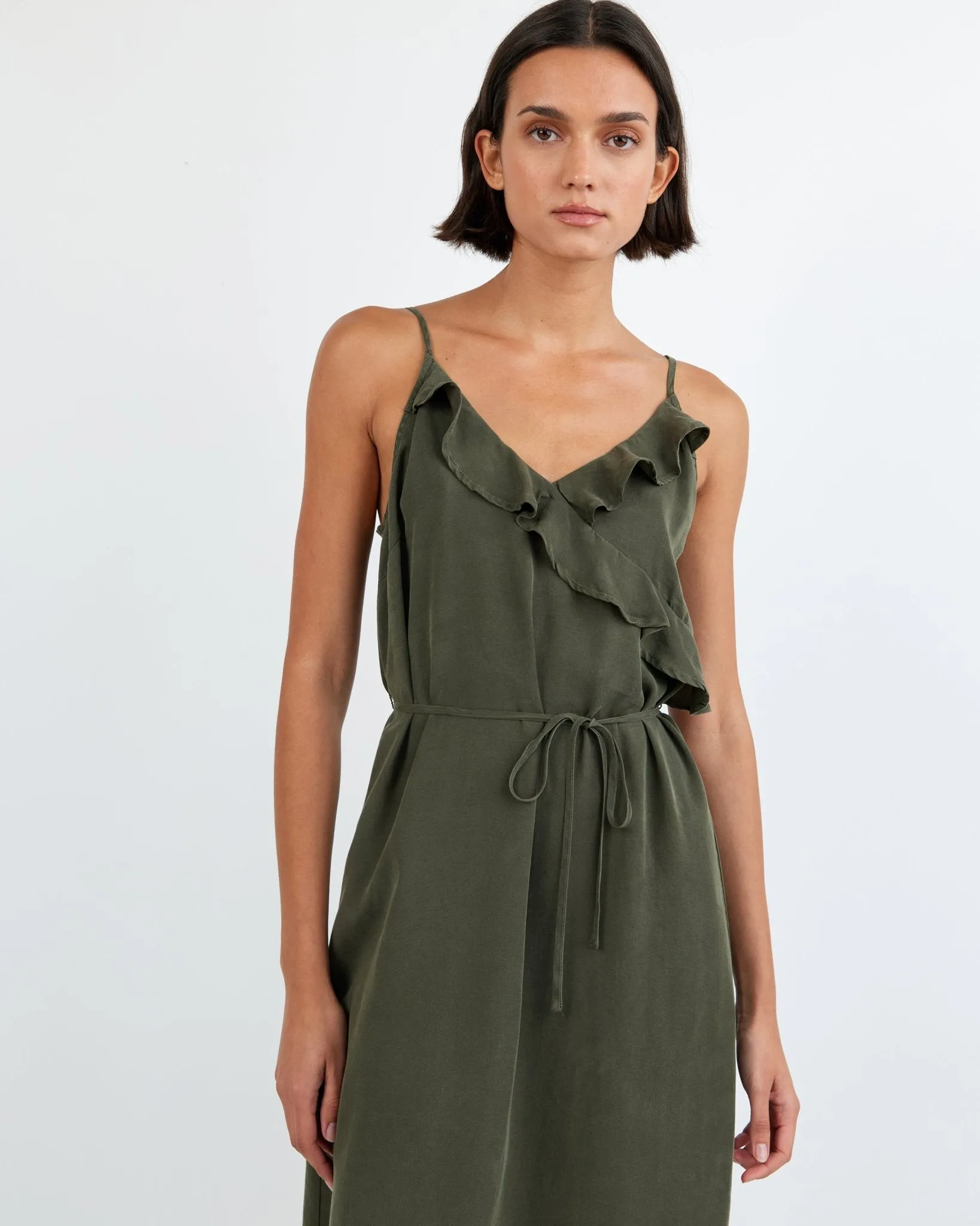 Ruffle Cami Midi Dress - Forest Army sold by Bella Dahl product image thumbnail 2