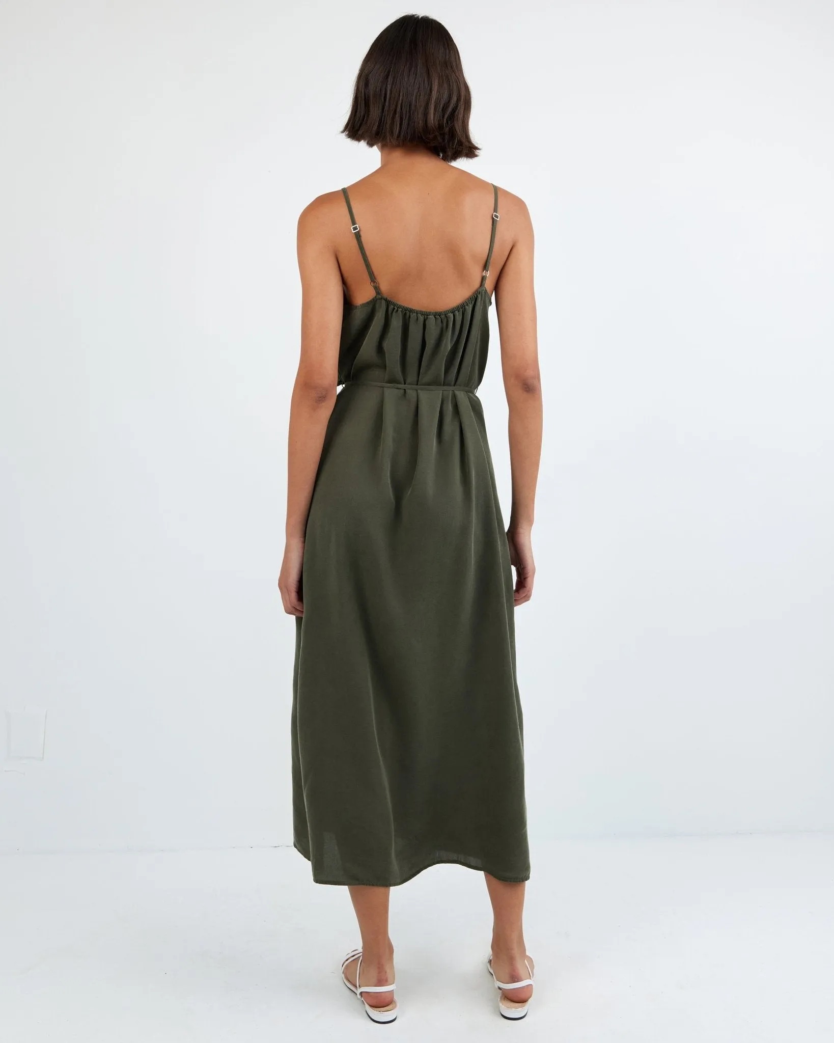 Ruffle Cami Midi Dress - Forest Army sold by Bella Dahl product image thumbnail 4