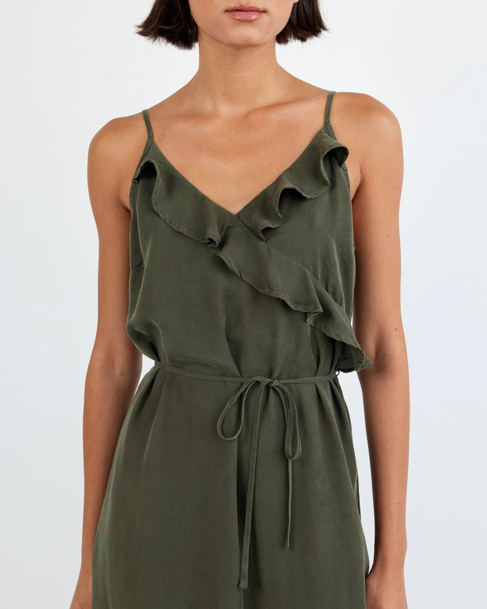 Ruffle Cami Midi Dress - Forest Army sold by Bella Dahl product image thumbnail 3