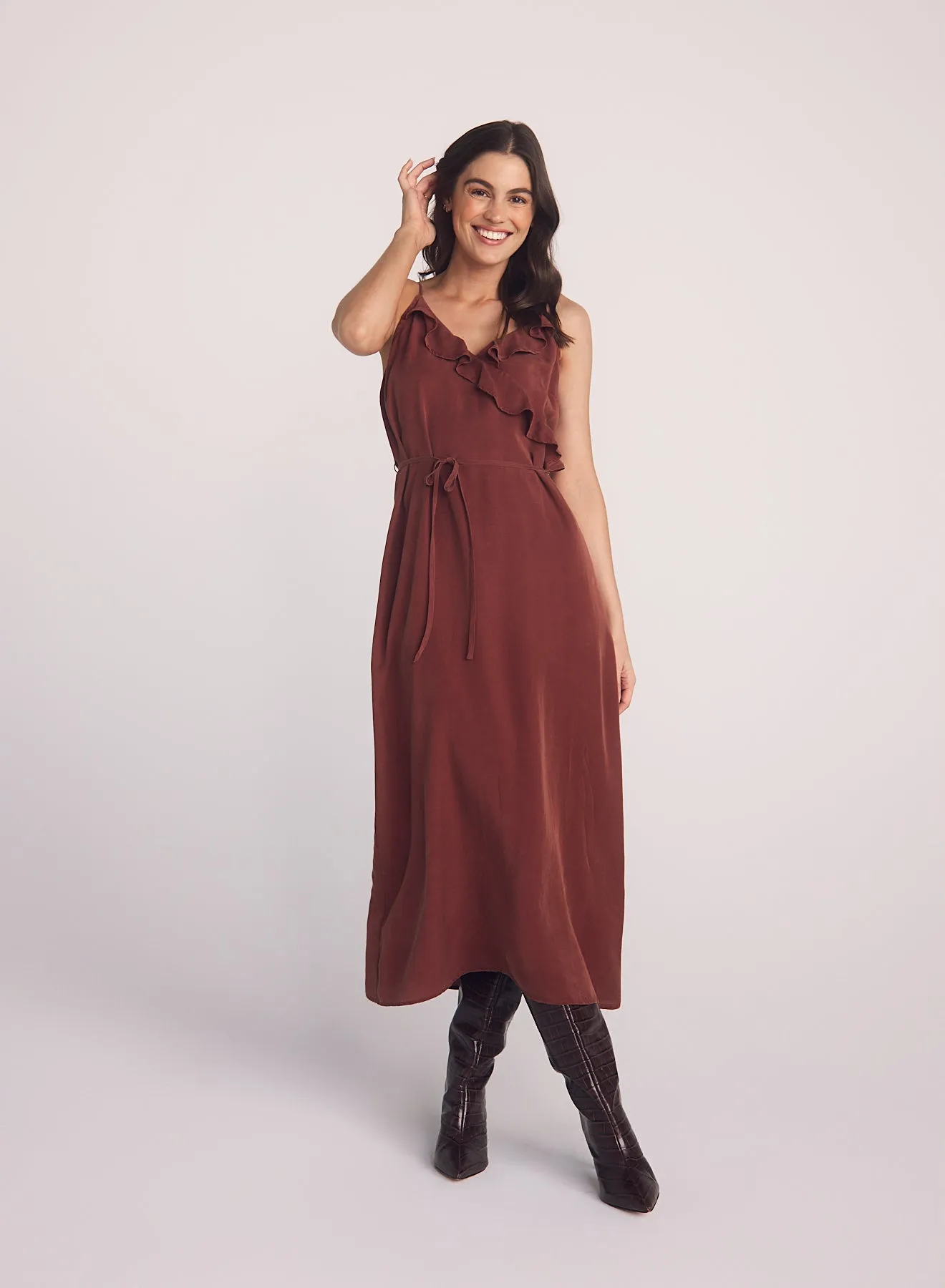 Ruffle Cami Midi Dress - Harvest Red sold by Bella Dahl product image thumbnail 3