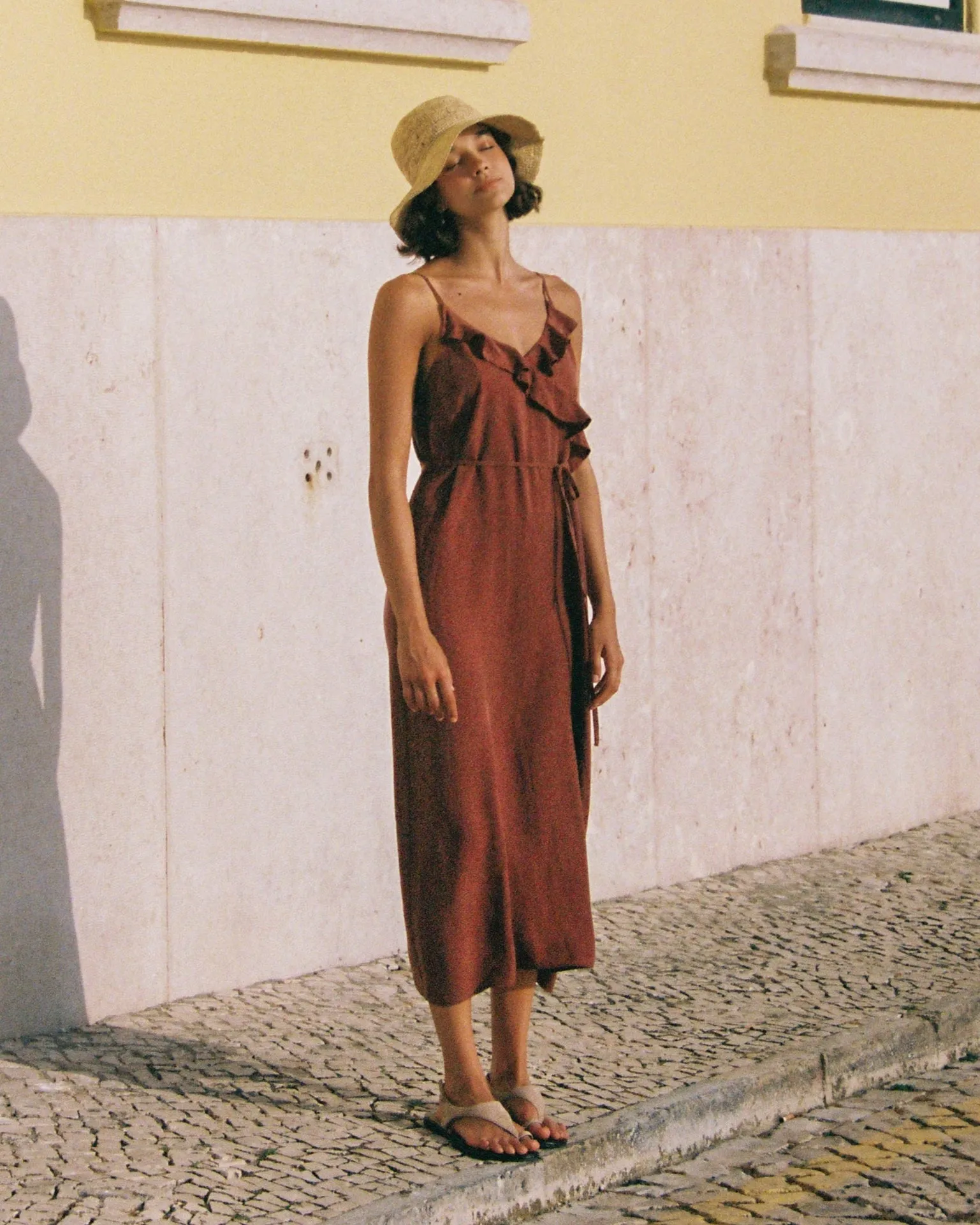 Ruffle Cami Midi Dress - Harvest Red sold by Bella Dahl