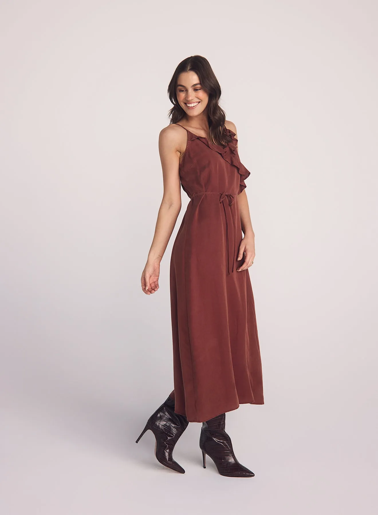 Ruffle Cami Midi Dress - Harvest Red sold by Bella Dahl product image thumbnail 4