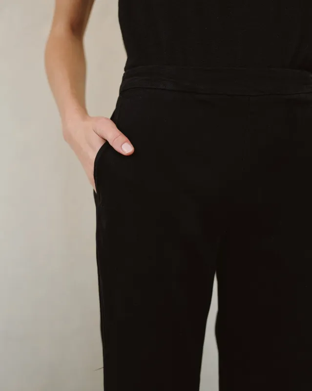 Catalina Clean Front Wide Leg Pant - Black sold by Bella Dahl