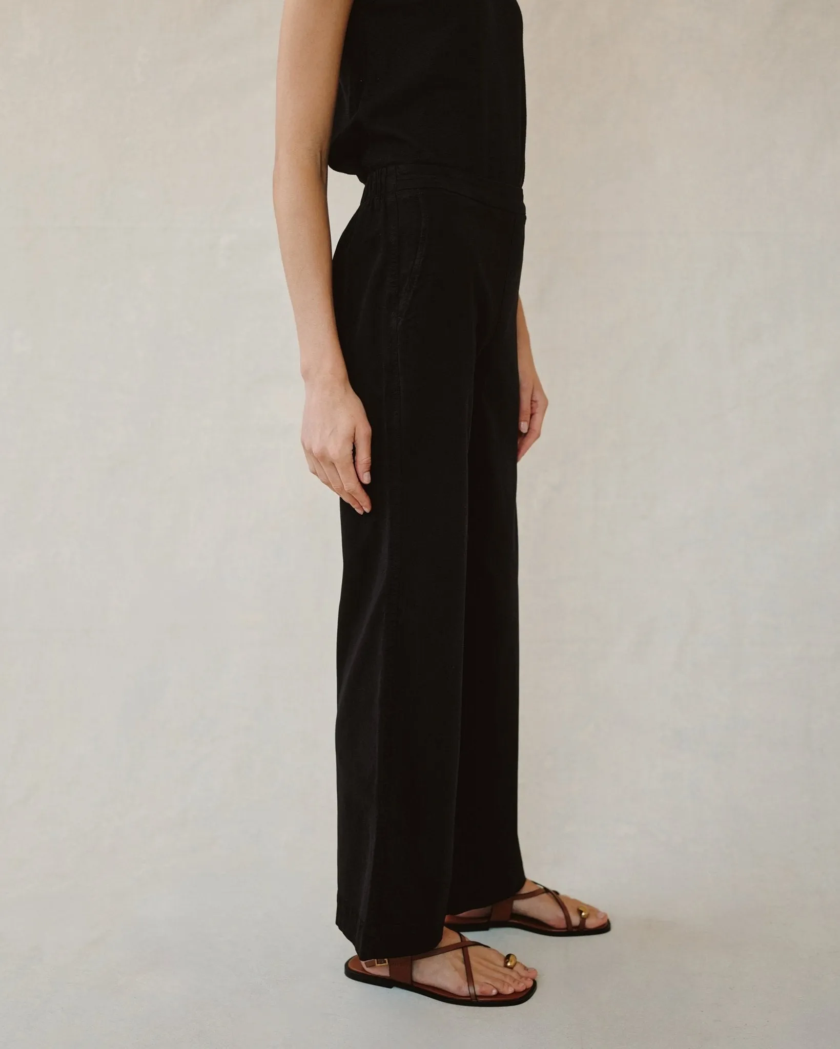 Catalina Clean Front Wide Leg Pant - Black sold by Bella Dahl product image thumbnail 4