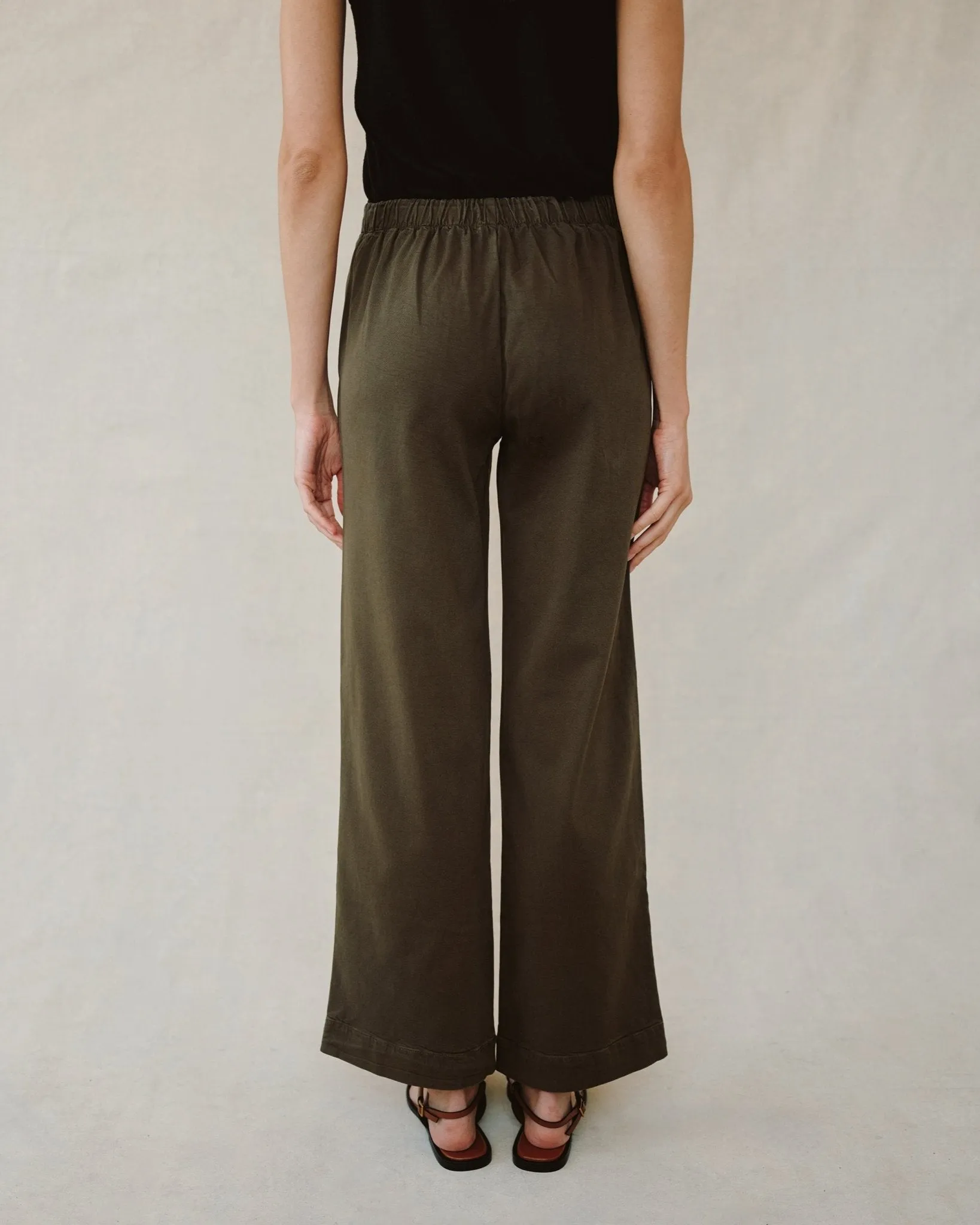 Catalina Clean Front Wide Leg Pant - Forest Army sold by Bella Dahl product image thumbnail 4