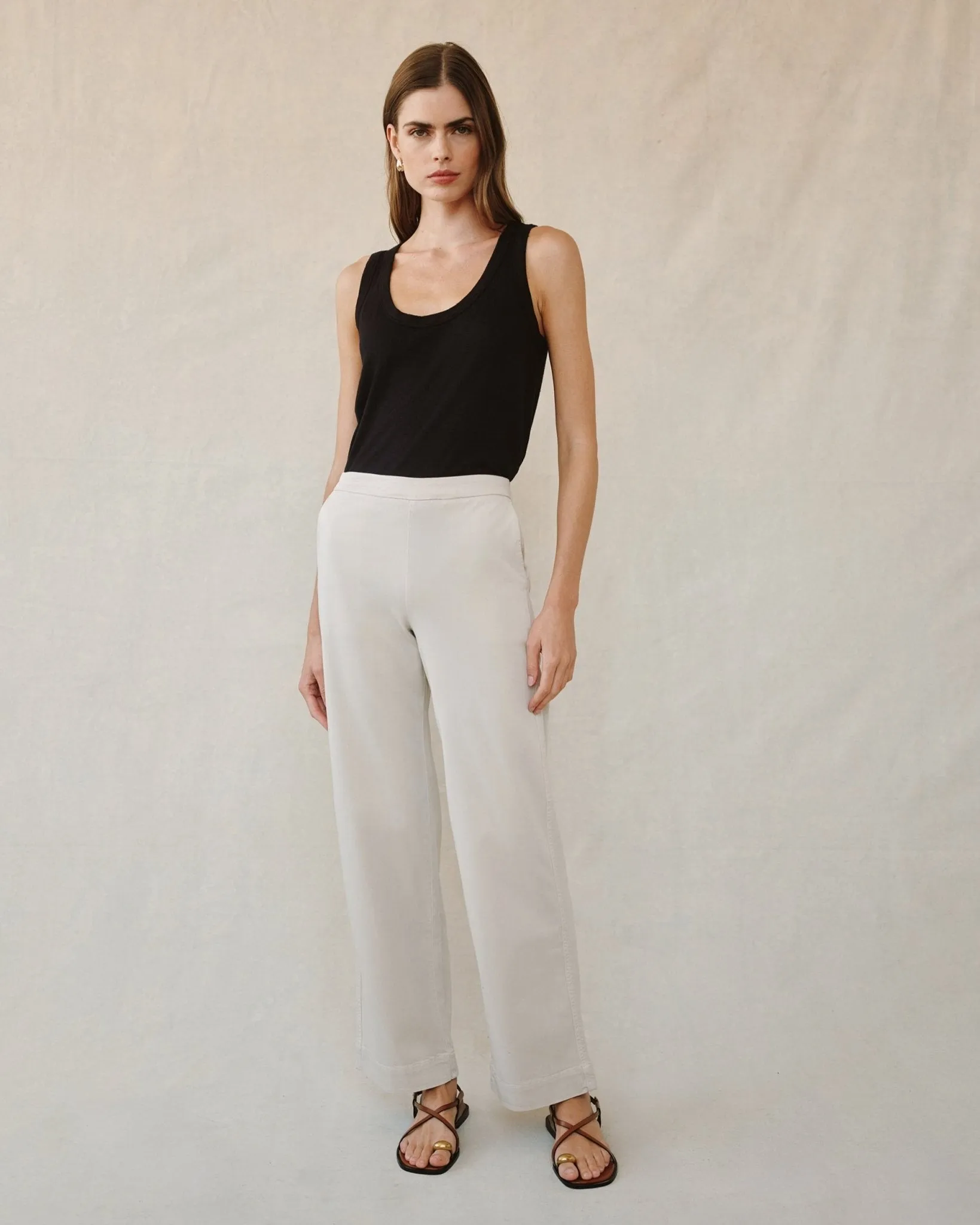 Catalina Clean Front Wide Leg Pant - Ivory Stone sold by Bella Dahl product image thumbnail 2