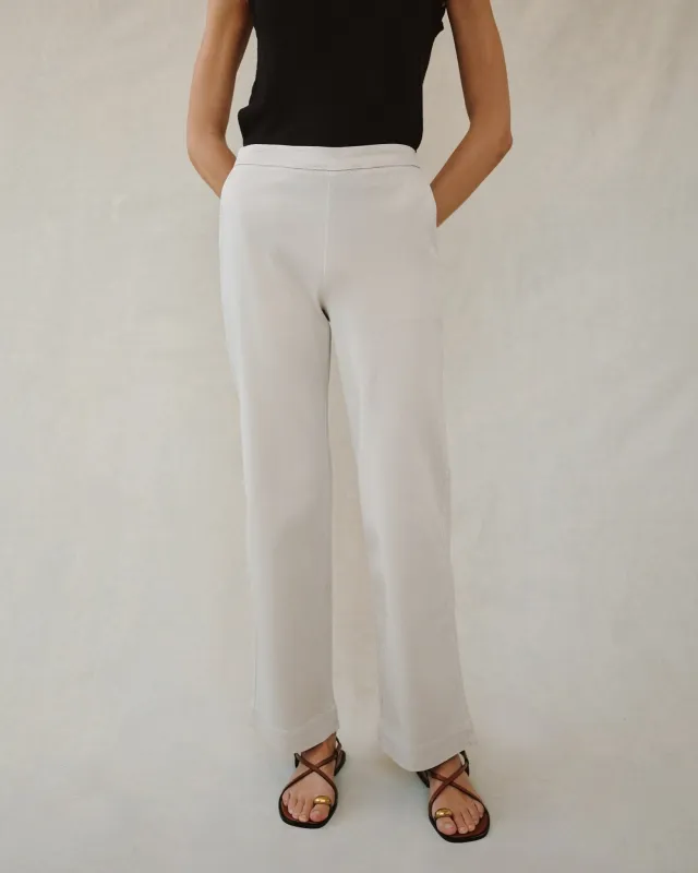 Catalina Clean Front Wide Leg Pant - Ivory Stone sold by Bella Dahl