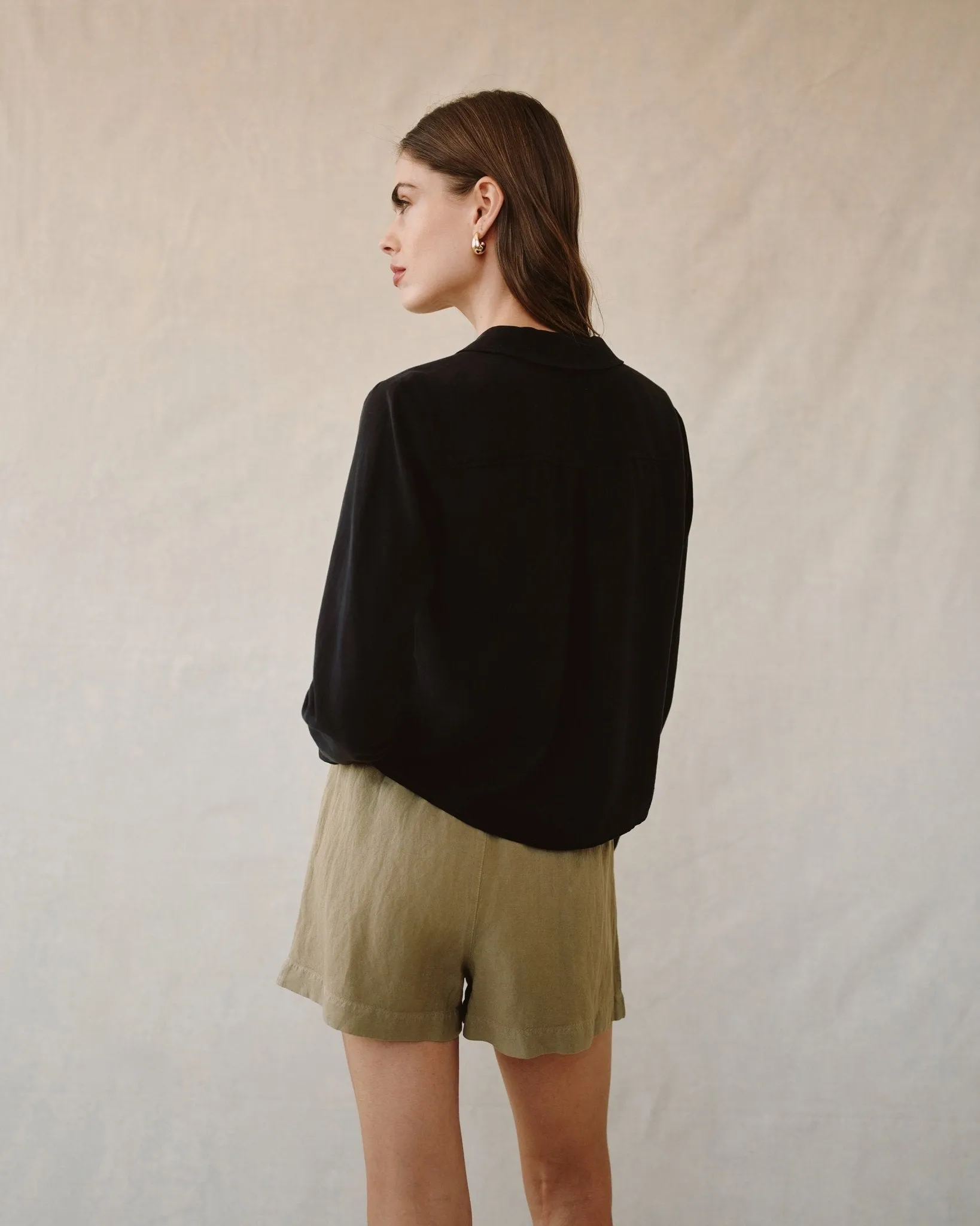Oversized Collar Shirt - Black sold by Bella Dahl product image thumbnail 4