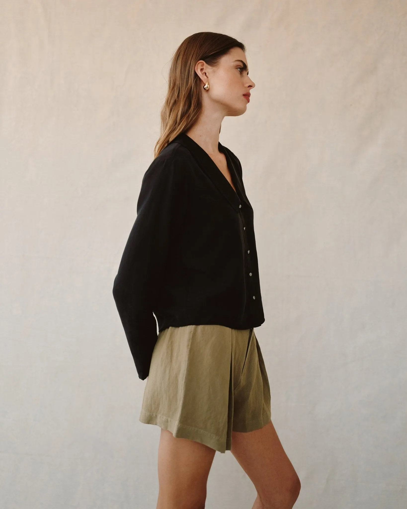 Oversized Collar Shirt - Black sold by Bella Dahl product image thumbnail 3