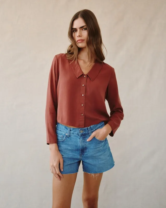 Oversized Collar Shirt - Harvest Red sold by Bella Dahl