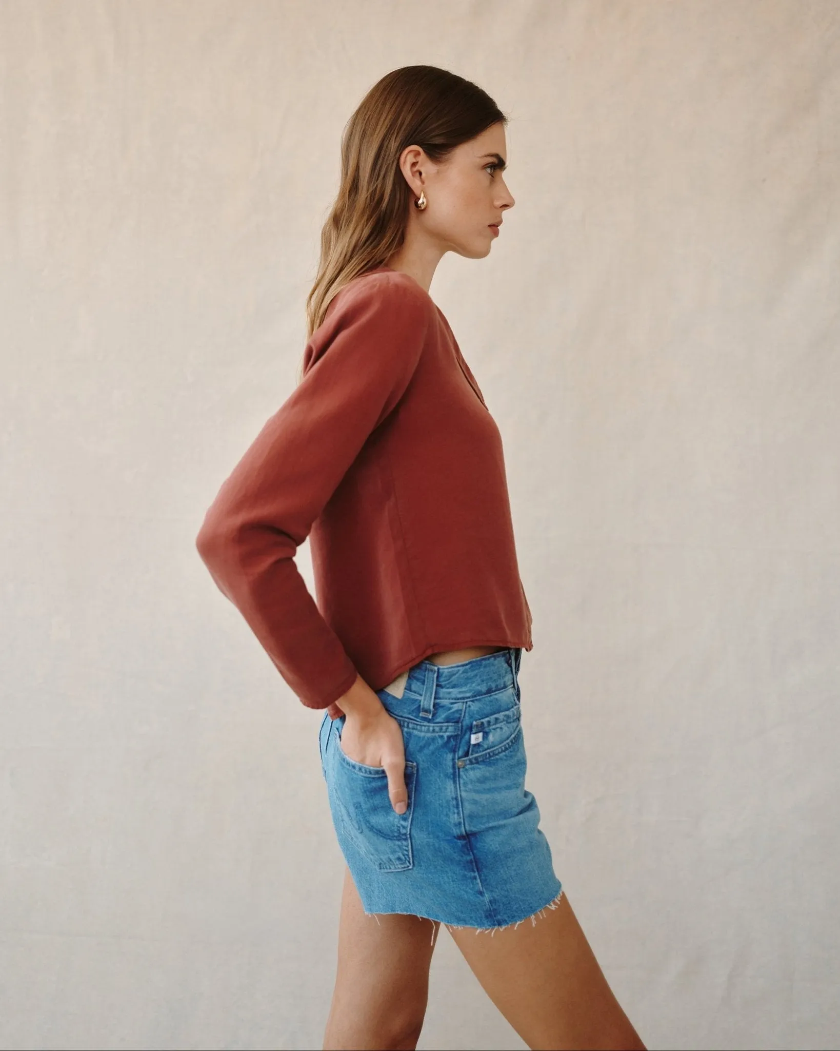 Oversized Collar Shirt - Harvest Red sold by Bella Dahl product image thumbnail 3