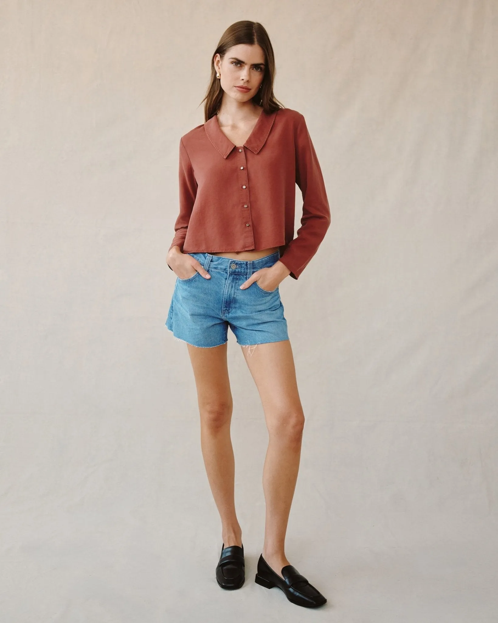 Oversized Collar Shirt - Harvest Red sold by Bella Dahl product image thumbnail 2