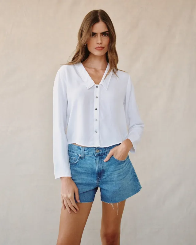 Oversized Collar Shirt - White sold by Bella Dahl