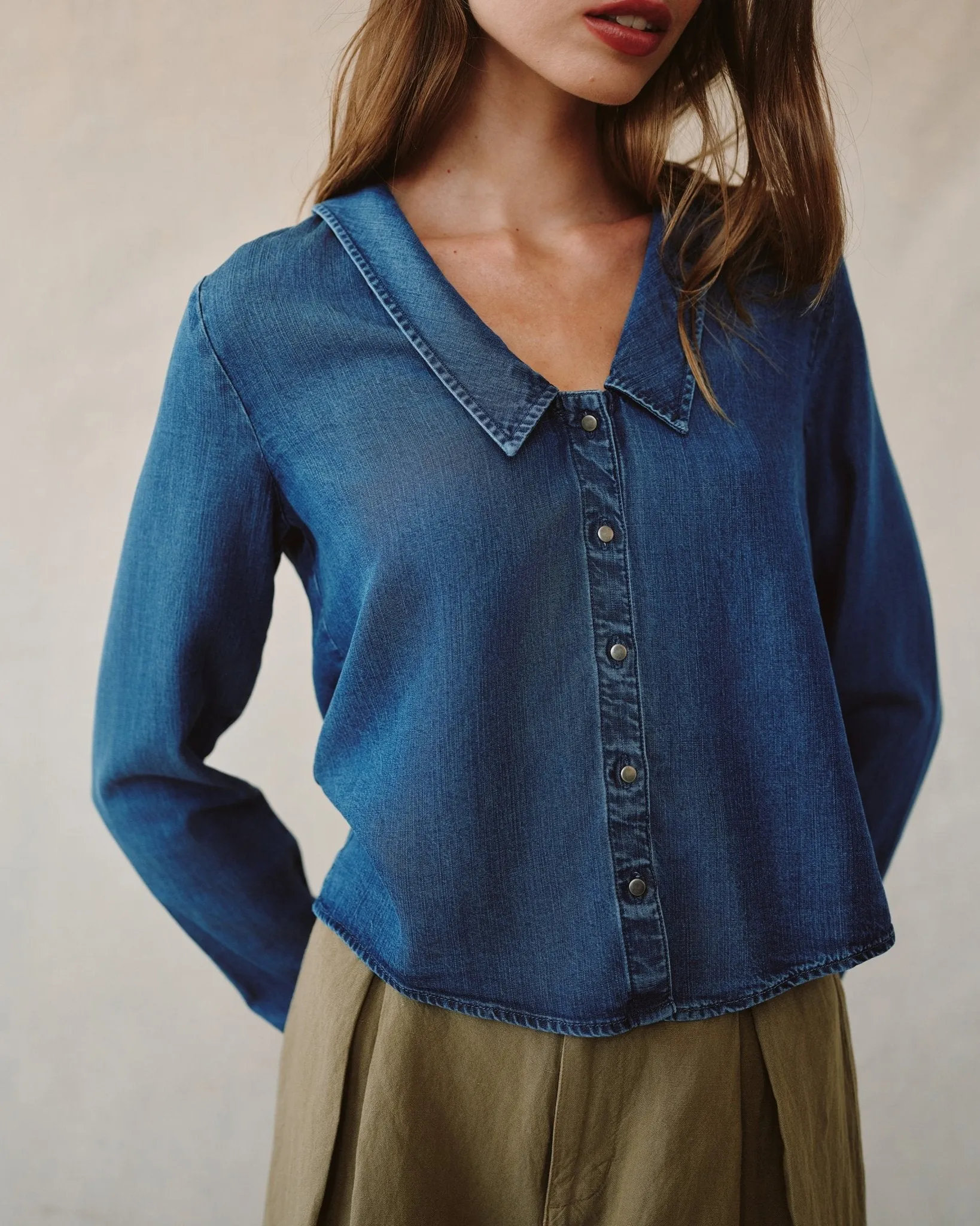 Oversized Collar Shirt - Moonlit Wash sold by Bella Dahl product image thumbnail 3