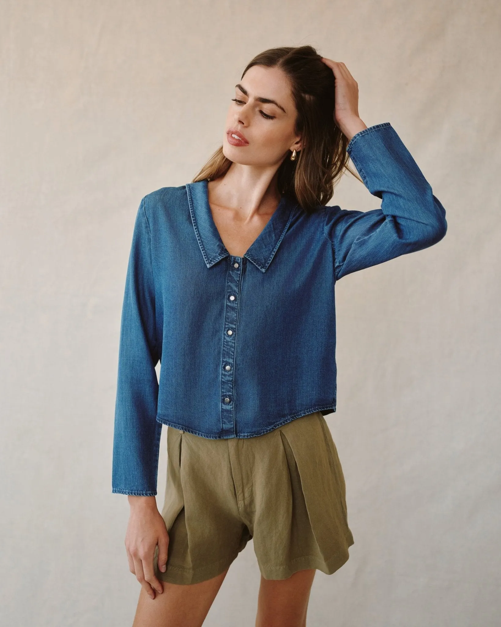 Oversized Collar Shirt - Moonlit Wash sold by Bella Dahl
