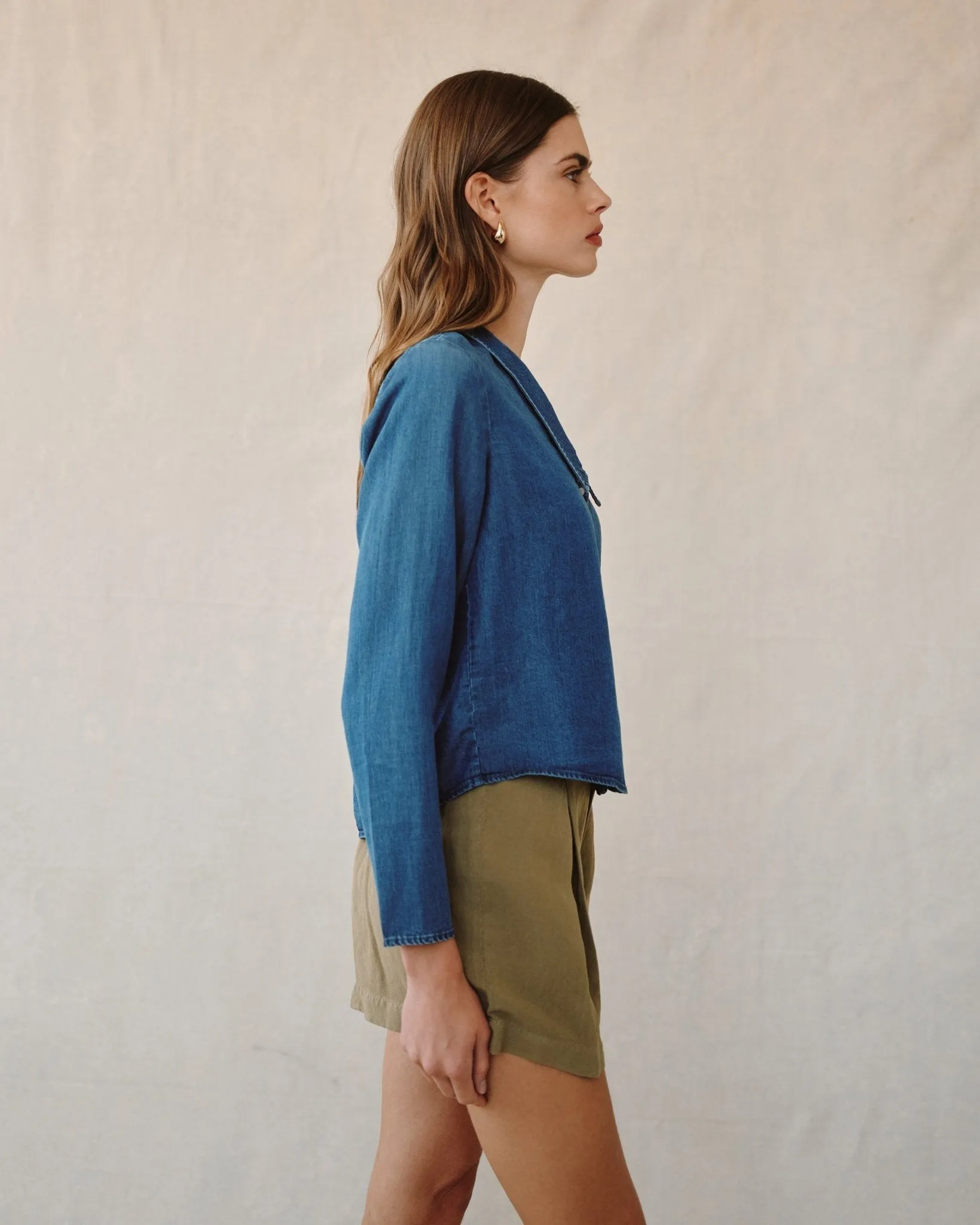 Oversized Collar Shirt - Moonlit Wash sold by Bella Dahl product image thumbnail 4