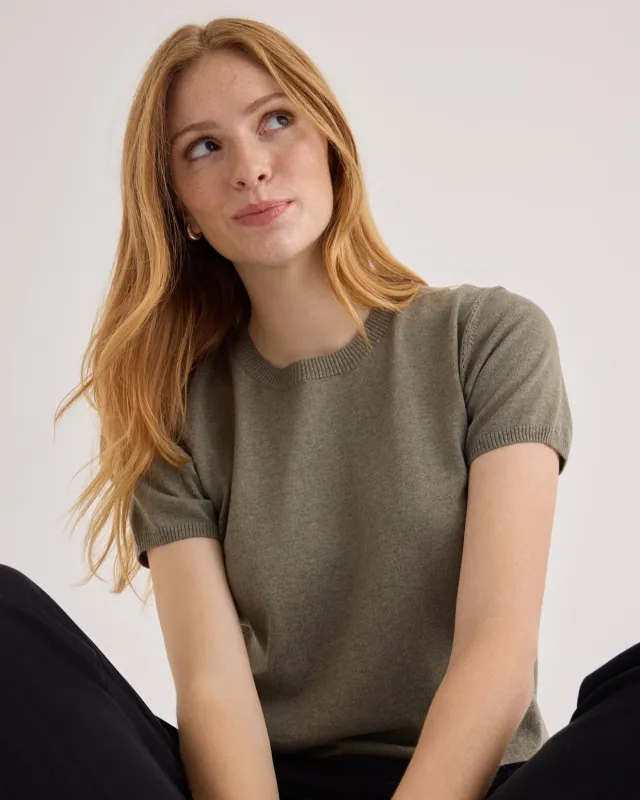 Short Sleeve Crew Neck Knit Top - Fernwood sold by Bella Dahl