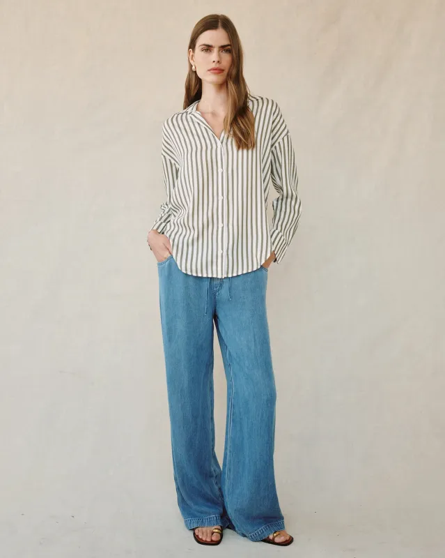 Stripe Oversized Button Down - Fernwood Stripe sold by Bella Dahl