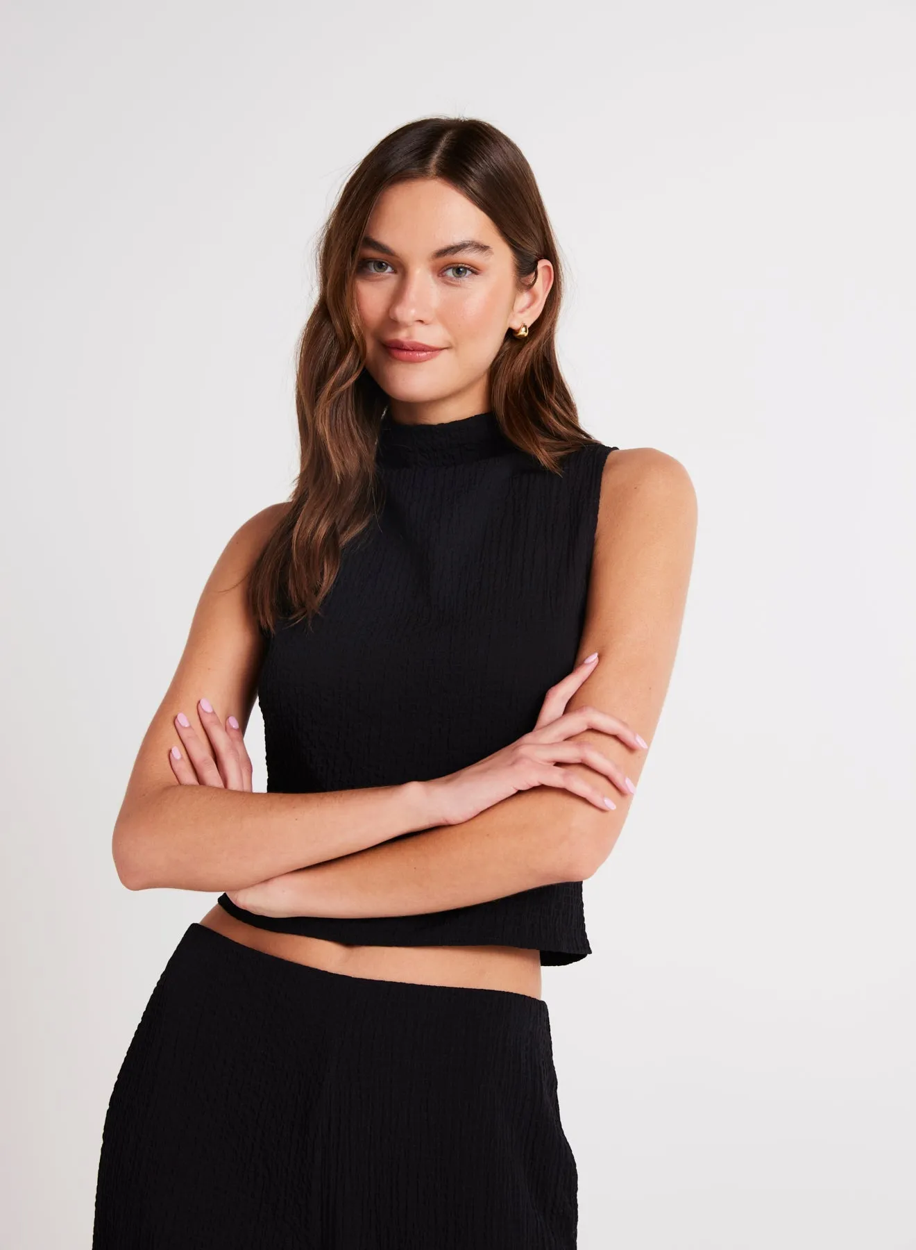 Mock Neck Top - Black sold by Bella Dahl