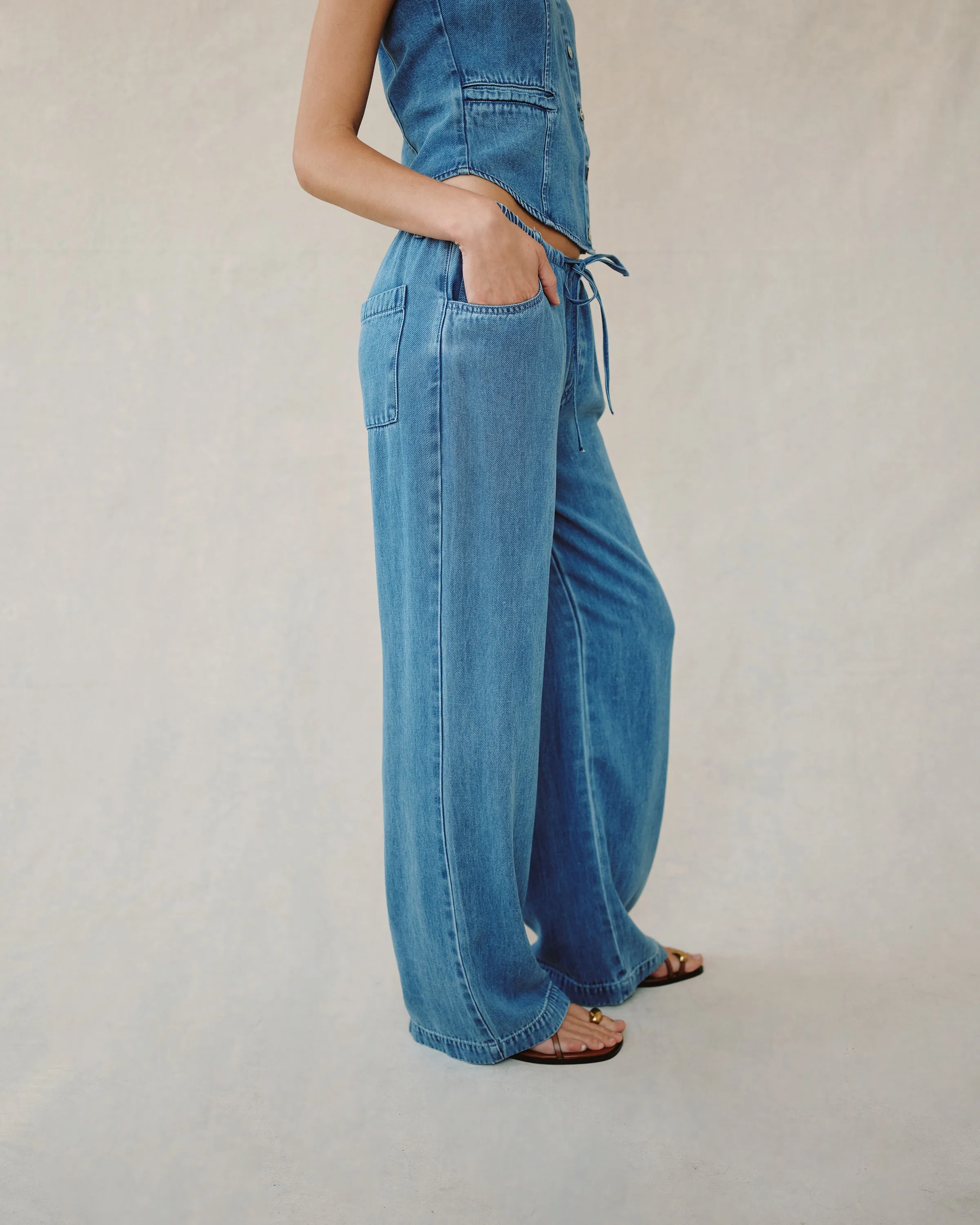 Drawstring Jean - Medium Vintage Wash sold by Bella Dahl product image thumbnail 5