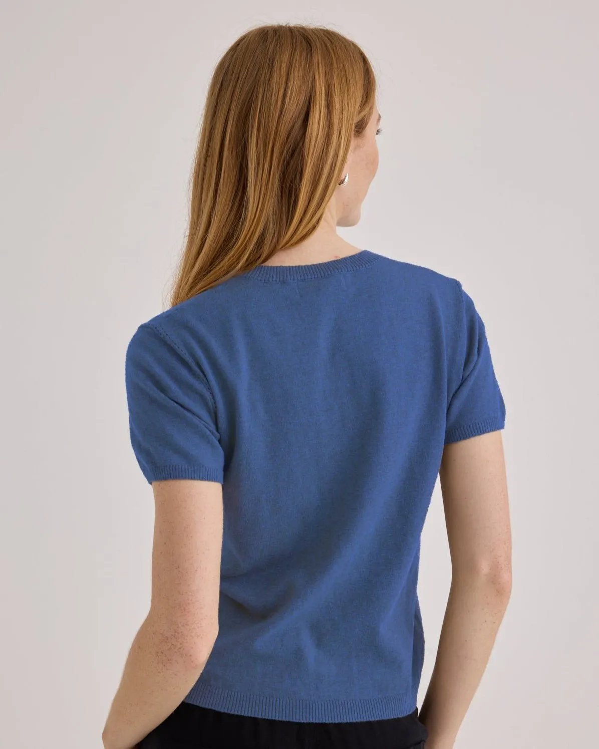 Short Sleeve Crew Neck Knit Top - Hudson Blue sold by Bella Dahl product image thumbnail 3